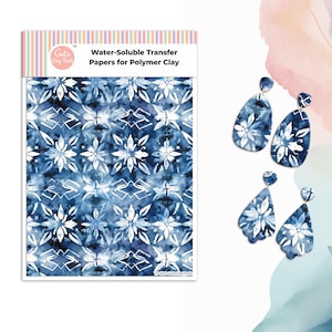 Watercolor Tie Dye Transfer Paper for Polymer Clay: Water Soluble 4x5.5&quot; #800