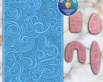 Ornamental Rubber Texture Mat for Polymer Clay Jewelry (#573)
