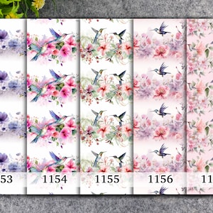 In water oplosbaar transferpapier voor polymeerklei, transferpapier met bloemenrand kolibrie, afbeeldingstransfers van polymeerklei, magisch transferpapier