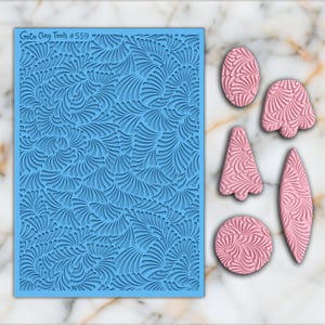Ornamental fan Texture mat for polymer clay, Polymer Clay Rubber Texture mat, Texture Tile mats, Rubber Texture Sheet #559