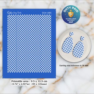Polka Dot Polymer Clay Silkscreen for Earring Making: Clay Stencil (SS#1085)
