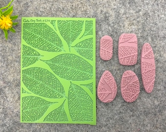 Dry Leaf Texture mat for polymer clay, Polymer Clay Rubber Texture mat, Texture Tile mats, Fimo, Sculpey, Cernit #574
