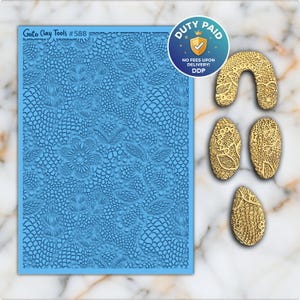 Crochet Lace Rubber Texture Mat for Polymer Clay Jewelry #588