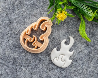 Fire Shape Polymer Clay Cutter: Embossed Earring Cutter