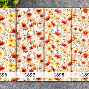 Orange Floral Water Soluble Transfer Paper for Polymer Clay (4x5.5 in