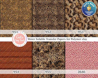 Leopard Print Water Soluble Transfer Paper for Polymer Clay