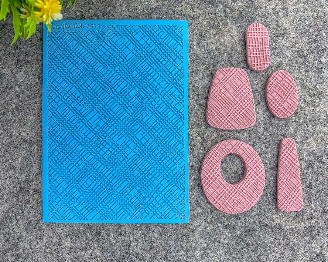 Criss Cross Texture Mat for Polymer Clay, Polymer Clay Rubber Texture Mat, Texture Tile Mats