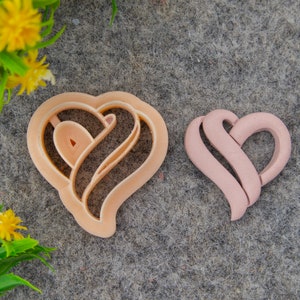 Valentine heart pattern embossed clay cutter, polymer clay cutter for earring making #690