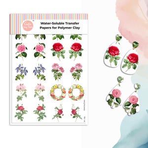 Floral Bouquet Transfer Paper for Polymer Clay (Water Soluble)  #706