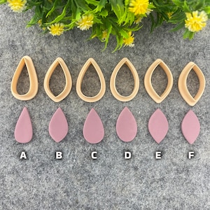 Organic drop shapes Polymer clay cutter, Clay earring cutters, Polymer clay tools, 3D printed cutters#665