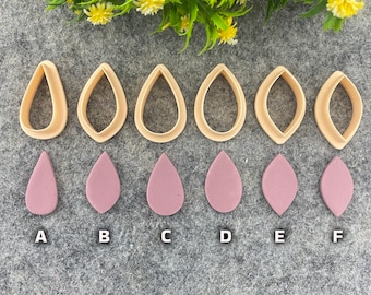 Organic Drop Polymer Clay Cutters: 3D Printed Earring Tools #665