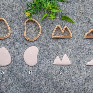 Organische Formen Set-6 Polymer Ton Ausstechformen, 3D gedruckte Ausstechformen, Polymer Ton Werkzeuge, #632