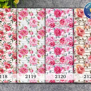 Rose Stripes Polymer Clay Image Transfer Paper (4x5.5 in)