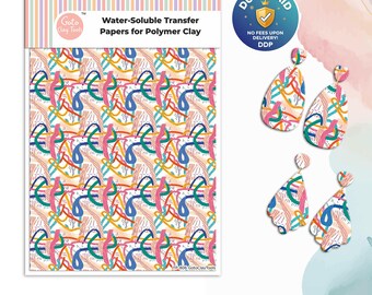 Abstrakcyjny papier transferowy z gliny polimerowej: rozpuszczalny w wodzie nr 806