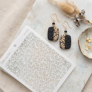 Szablon Talavera do gliny polimerowej, szablon artystyczny, płótno (4x5 cali) ST#502