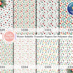 Kerstornament polymeerklei afbeeldingstransfers: wateroplosbaar papier