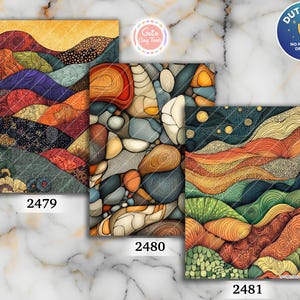 Zentangle Transferpapier für Polymer Clay: Bunte Wellen (10,5x14cm)