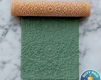 Mandala Texture Roller: Resin Clay Imprint Tool for Earrings #128