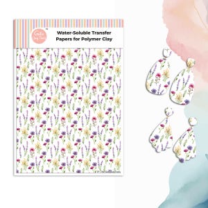 Wildflower Polymer Clay Transfer Paper: Water Soluble Image Transfers #781