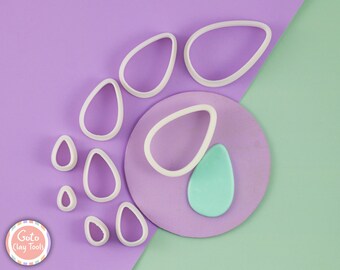 Drop Shape Polymer Clay Cutters: 3D Printed Earring Tools