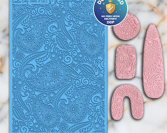 Ornamental Rubber Texture Mat for Polymer Clay Jewelry (#561)