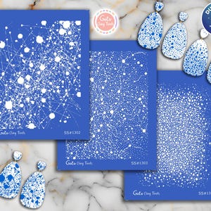 Siebdruck für die Ohrringe aus Polymer Clay: Stencil SS26-38
