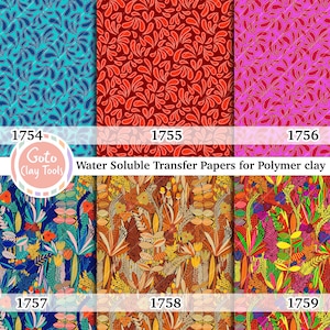 Carta transfer idrosolubile per pasta polimerica, motivo africano Ankara, trasferimento di immagini in pasta polimerica, carta transfer magica