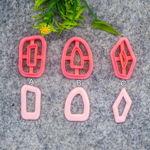 Organic shape Polymer clay cutter, Clay earring cutters, Polymer clay tools, 3D printed cutters #611