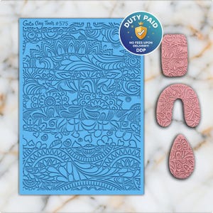 Tapete de textura de goma Doodle para joyería de arcilla polimérica (#575)