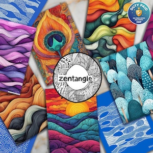 50% RABATT auf das GANZE BUNDLE der Zentangle Kollektion, 27 Transferpapiere und 21 Siebdrucke.Insgesamt 48 Teile
