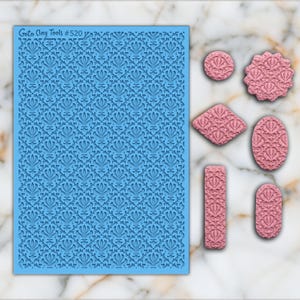 Ornamental texture mat for polymer clay, Polymer Clay Rubber Texture mat, Texture Tile mats, Rubber Texture Sheet #520