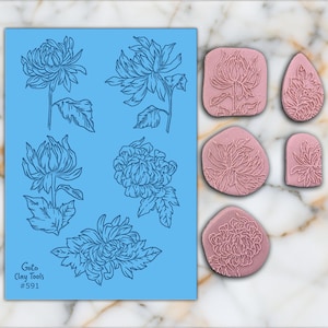 Flower Texture mat for polymer clay, Polymer Clay Rubber Texture mat, Texture Tile mats, Rubber Texture Sheet #591