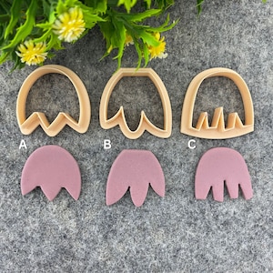 Organic Tulip Clay Cutter: Polymer Earring Making Tool #673