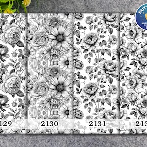 Rose Floral Transfer Paper for Polymer Clay (Water Soluble)