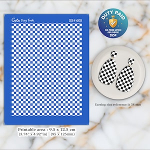 Geruite zeefdruk voor oorbellen van polymeerklei: 3,74 x 4,92 inch SS#600