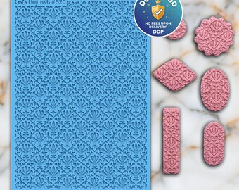 Ornamental Rubber Texture Mat for Polymer Clay Jewelry (#520)