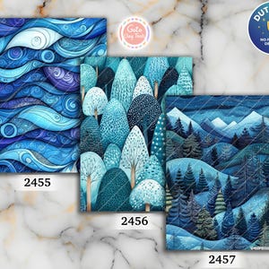 Blaues Zentangle Transferpapier für Polymer Clay