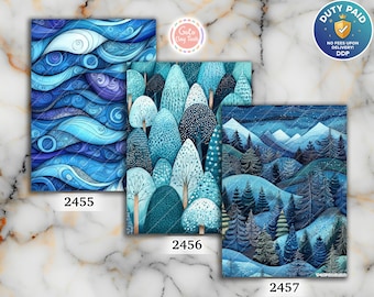 Blue Zentangle Transfer Paper for Polymer Clay (4x5.5 inches)