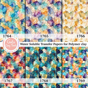 In water oplosbaar transferpapier voor polymeerklei, aquarel glas in lood, afbeeldingstransfers van polymeerklei, magisch transferpapier