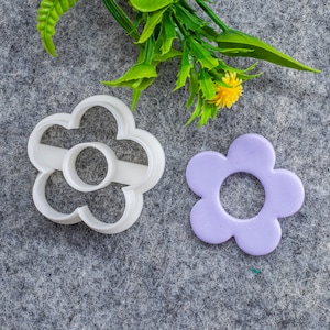 5 petal Round flower Embossed Clay Cutter, Polymer clay cutter, Earring cutter