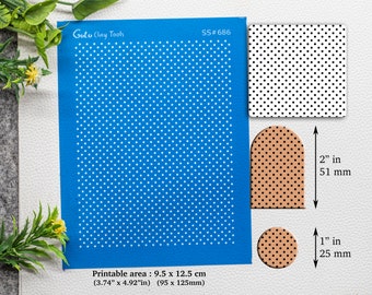 Random Polka Dots Silkscreen for Polymer Clay Earring making, Clay Stencils, Clay Earring Silkscreen, Polymer Clay Supplies 686