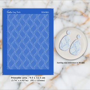 Art Deco Weave Silkscreen for Polymer Clay Earring making, Clay Stencils, Clay Earring Silkscreen, Polymer Clay Supplies SS#861