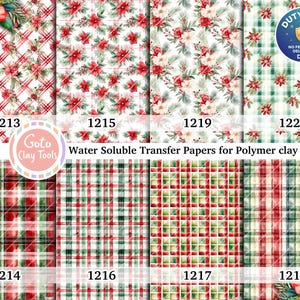 Papier transfert à carreaux en argile polymère : soluble dans l'eau (4 x 5,5 pouces)