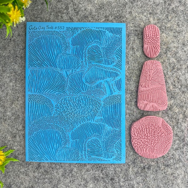 Tapis de texture de champignon pour argile polymère, tapis de texture en caoutchouc d'argile polymère, tapis de carreaux de texture, Fimo, Sculpey, Cernit #552