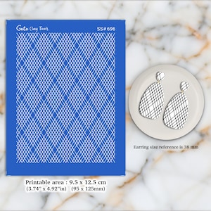 Silkscreen for Polymer Clay Earring making, Clay Stencils, Clay Earring Silkscreen, Polymer Clay Supplies SS#696