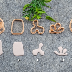 Organische Form Set-3 Polymer Ton Ausstechformen, 3D gedruckte Ausstechformen, Polymer Ton Ausstechformen, #636