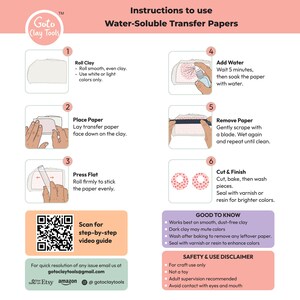 Ocean Iris Transfer paper for polymer Clay Earring Making - Water Soluble Transfer Sheet 4x5.5 in #TP26-1 image 10