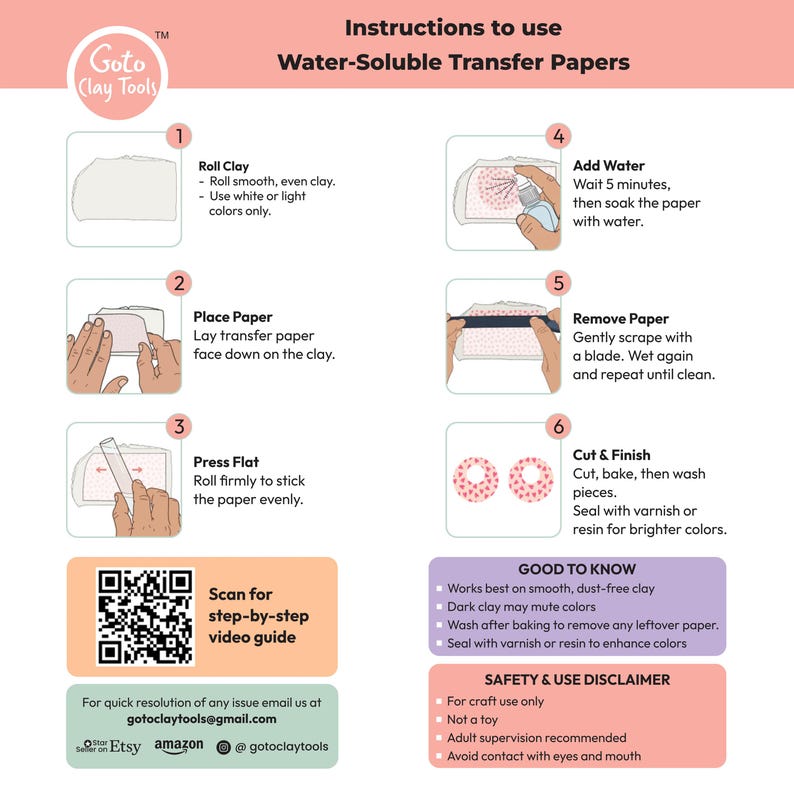 Ocean Iris Transfer paper for polymer Clay Earring Making - Water Soluble Transfer Sheet 4x5.5 in #TP26-1 image 10