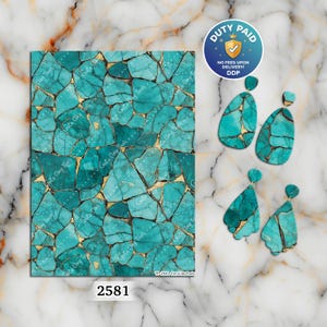 Papel de transferencia de arcilla polimérica de piedra turquesa: Hoja soluble en agua n.° 2581