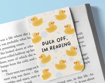 Magnetic Bookmark | Cute Reading Pun Yellow Rubber Duck Page saver | Magnet Clip On Book Lover Accessory | Fun Bookish Small Gift For Reader